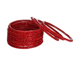 Somil Stylish Glass & Fancy Bangle/Kada Set Red & Red, Combo Of 2 Set image 5