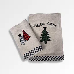 SENSES Beige & Red 2 Piece Cotton 500 GSM Towel Set-image-32