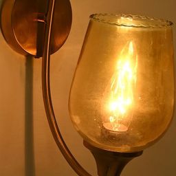 1ST TIME Gold-Toned Glass Cylinder Shaped Wall Lamp-picture-3