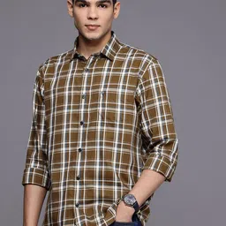 Allen Solly Pure Cotton Classic Fit Checked Casual Shirt-picture-6
