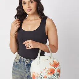 Caprese Floral Printed Satchel-34
