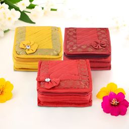 RUBOXA Yellow & Red 3 Pieces Bow 5 Pouches Organisers-image-34