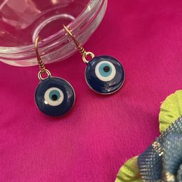 Digital Dress Room Evil-Eye Gold-Plated Circular Shaped Drop Earrings-18