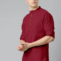 SHOPYCLICK Men Maroon Kurta-picture-33
