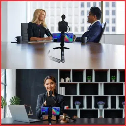 APSOLIGHT vlogging video maker kit with mic |tripod |led flash 04 Tripod image 4