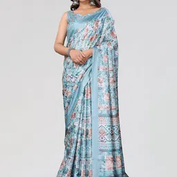 KALINI Printed Saree With Blouse Piece-image-58