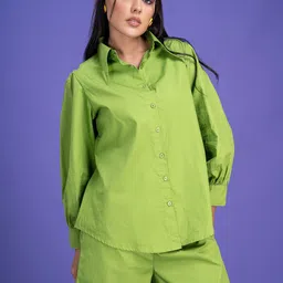 Lounge Dreams Pure Cotton Shirt With Shorts Co-Ords-picture-40