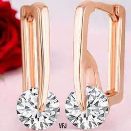 Vighnaharta Gold-Plated Cubic Zirconia Studded Contemporary Hoop Earrings-image-15