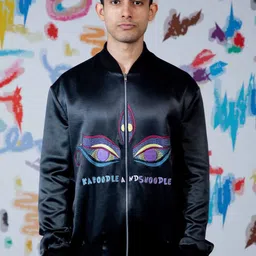 Arya Giri Men Cotton Crop Bomber with Patchwork Jacket-34