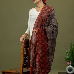 Ushvii Ethnic Motifs Printed Cotton Silk Dupatta-picture-57