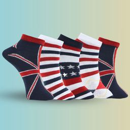 MJE Men Pack Of 5 Striped Ankle Length Socks-picture-24