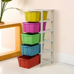 Aura Storage Rack Yellow 5 Pcs Modular Multi Utility Drawer Storage Organiser-29