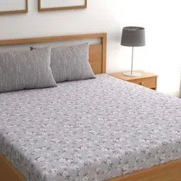 SHIRIN CREATION Supreme Purple Floral 350 TC King Bedsheet with 2 Pillow Covers-image-39