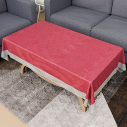 Aura Pink Self Design Waterproof 4-Seater Rectangle 1.42 m x 0.98 m PVC Table Cover-6