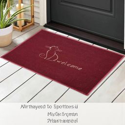Deco Home Maroon Rectangular Doormats-5