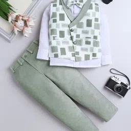 BAESD Boys Printed Three-Piece Suit With Bow Tie-image-89