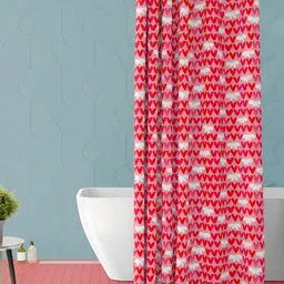 ArtzFolio Pink & White Geometric Printed Waterproof Shower Curtain-12