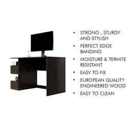 HEXA RED Brown Engineered Wood Study Table For Work From Home Students & Computer Table image 4