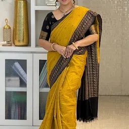 HERE&NOW Woven Design Zari Pure Silk Banarasi Saree-52