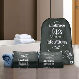 Aura Grey & White 12 Pieces Printed Water Resistant Laundry Bags-8