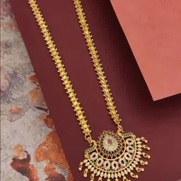 Princy Enterprise Brass Gold-Plated Stone Studded Necklace-17