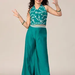 BAESD Girls Embroidered Crop Top With Palazzos Clothing Set-image-76