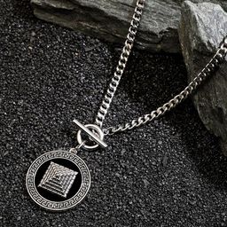 French Accent Silver-Plated Circular Pendants with Chains-image-69