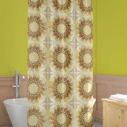 ArtzFolio Yellow & Brown Ethinic Motifs Printed Waterproof Shower Curtain-image-70