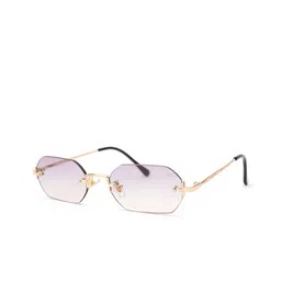 TAMZY Unisex Black Lens & Gold-Toned Square Sunglasses with UV Protected Lens VIBE 06-10