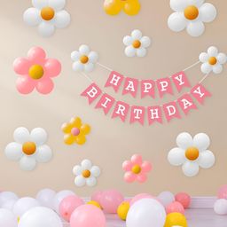 Special You 65-Pcs Yellow & Pink Theme Birthday DecorationKit-22