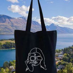 the sack co Black Cotton Tote Bag-image-92