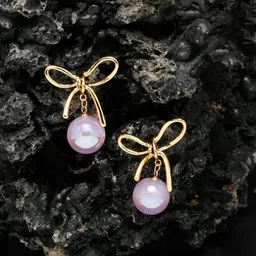 Stoln Gold Plated Pearls Beads Beaded Contemporary Drop Earrings-55