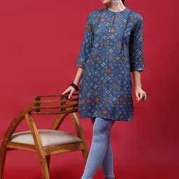 Shree Geometric Printed Liva Kurti-image-44