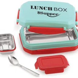 Insulated stainless Steel Airtight Leak-Proof Lunch Box for School Boys & Girls 2 Containers Lunch Box-image-68