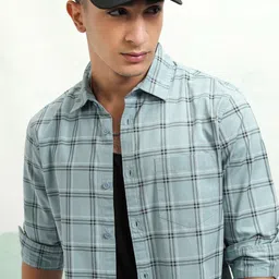 KETCH Men Slim Fit Opaque Checked Casual Shirt-picture-16