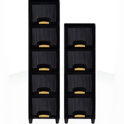 RUBOXA Black Set of 6 Regular Drawer Organiser Organisers image 3