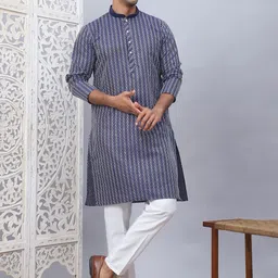 Anouk Men Embroidered Regular Chikankari Kurta with Pyjamas-10