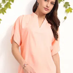 DressBerry Mandarin Collar Flared Sleeves Top-image-14