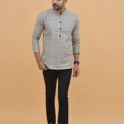 Anouk Rustic Men Striped Cotton Straight Short Kurta-picture-40