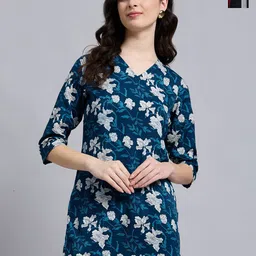 THE FAB FACTORY Women Pack Of 2 Floral Printed Roll-Up Sleeves Top-picture-24