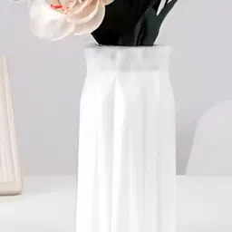 DecorTwist White Plastic Flower Vases for Home Decor (Pack of 2)-picture-15