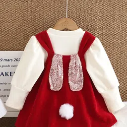 YK Girls Cuffed Sleeves Pinafore Dress-39