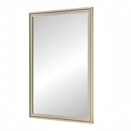 Home Centre Beige Textured Bordered Rectangular Wall Mirror image 3