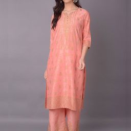 Shree Women Ethnic Motifs Printed Regular Sequinned Liva Kurta with Palazzos-image-13