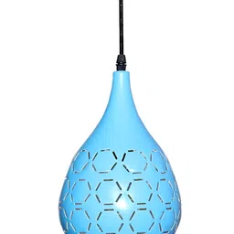 KINIS Blue & White Aluminium Quirky Textured Frustum Ceiling Lamp image 3