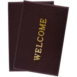 Aura 2Pcs Maroon & Yellow Self-Designed Anti-Slip Eco-Friendly Absorbent Large Doormats-image-13