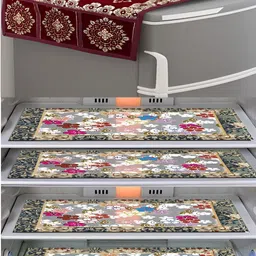 Dakshya Industries 5 Pcs  Printed Fridge Cover Mats-29
