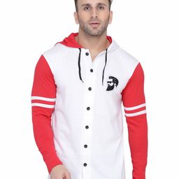 Blisstone Men Colourblocked Hooded Raw Edge Slim Fit T-shirt-image-84