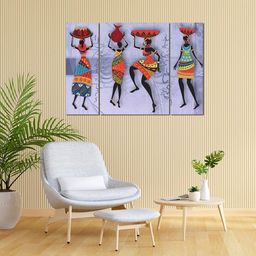 Kuber Industries Grey & Red 3 Piece Wood Other Wall Paintings-63