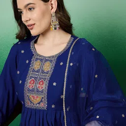 Sangria Embroidered Kurta Set With Pant & Dupatta image 2